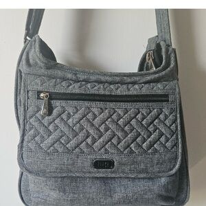 LUG Gray Quilted Shoulder/crossbody Bag with Adjustable Strap